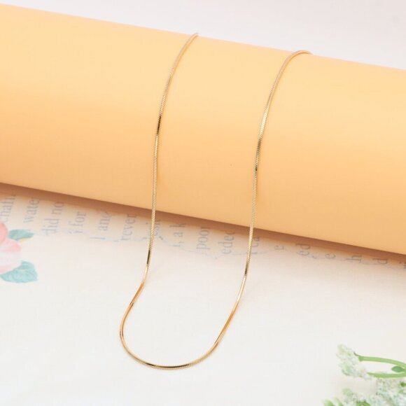 "Rose Gold Plated Sleek Herringbone Necklace for Women, XPNL0333 - Picture 8 of 12